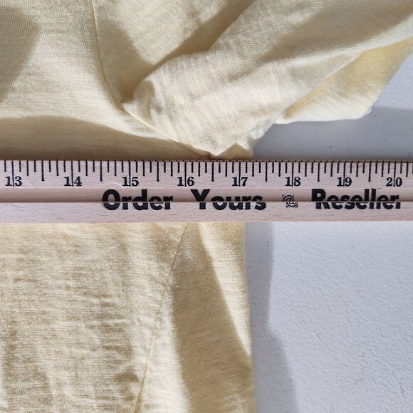 Chicos Top Womens Size 0 US XS Ultimate Tee Yellow 3/4 Sleeve Soft Cotton Blend - Picture 4 of 13